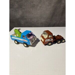 Lot of 2 Vintage Toy Trucks: Buddy L Wrecker Japan & Tonka 55010 Orange Cab